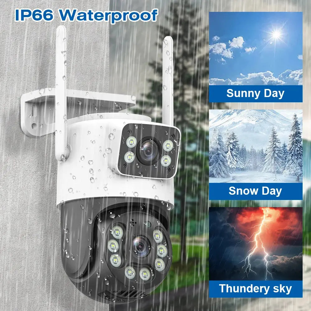 4K 8MP WiFi Surveillance Camera, Dual Lens, 4X Digital Zoom, AI Human Detect, ONVIF, Outdoor Security PTZ IP Cameras Spy-shop.com