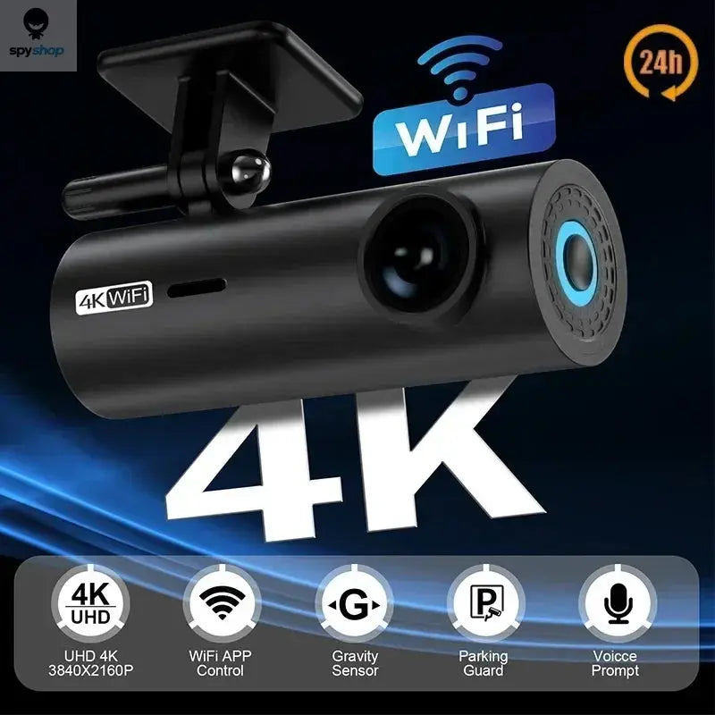 4K Car Dash Cam DVR Recorder Auto Recorder APP Control Black Box WIth WIFI Voice 24h Parking Monitoring function car accessories Spy-shop.com