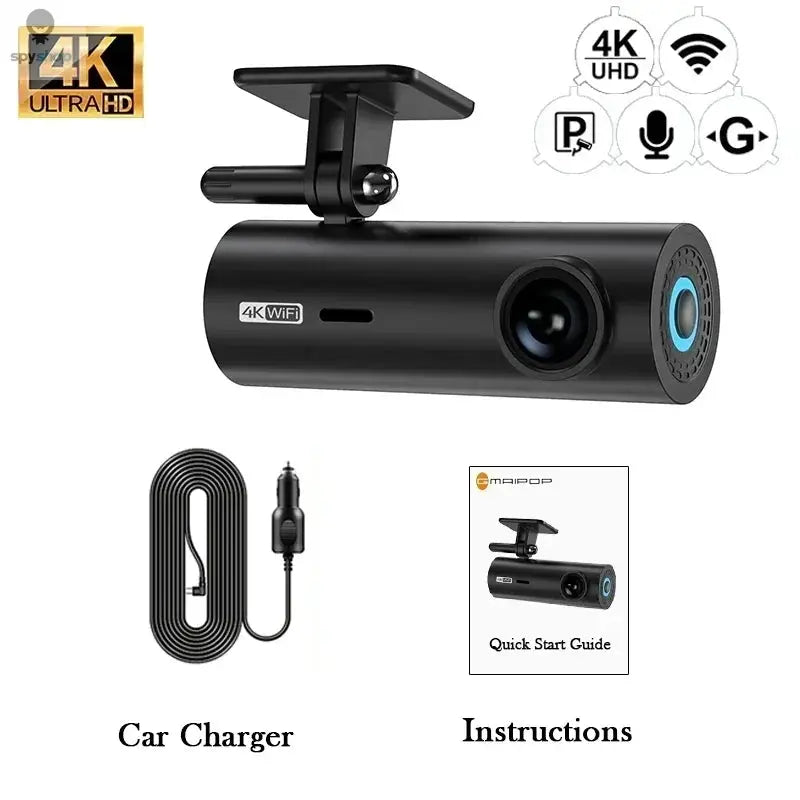 4K Car Dash Cam DVR Recorder Auto Recorder APP Control Black Box WIth WIFI Voice 24h Parking Monitoring function car accessories Spy-shop.com