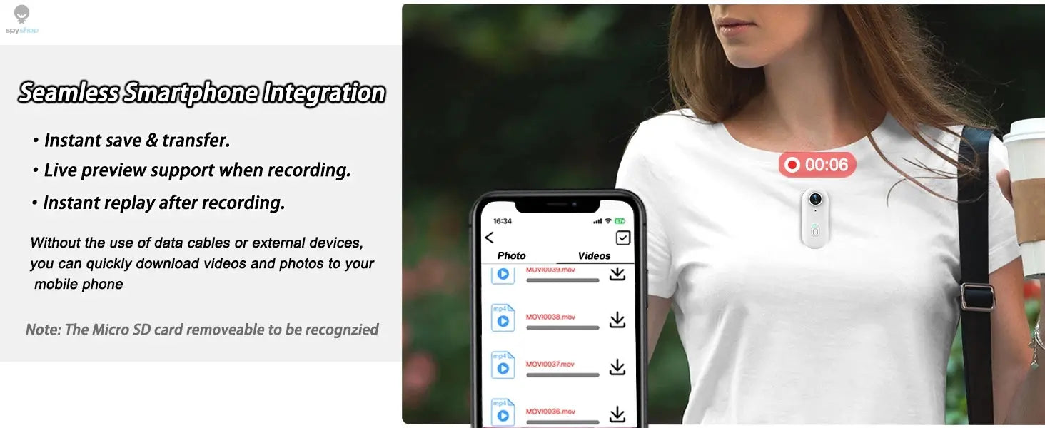 4K HD Mini Vlog Camera with WiFi Wireless Portable Action Body Cam for Sports Travel Photography Pocket Sized Video Recorder Spy-shop.com