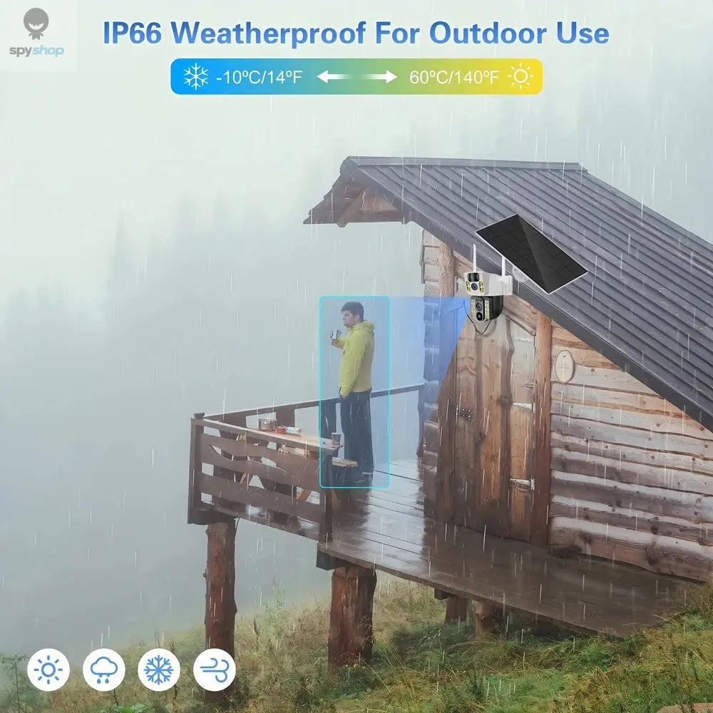 4K Solar Camera 4G SIM Card  Dual Lens 8MP HD Night Vision IP CCTV Surveillance PTZ PIR Human Detection Alarm Waterproof Camera Spy-shop.com