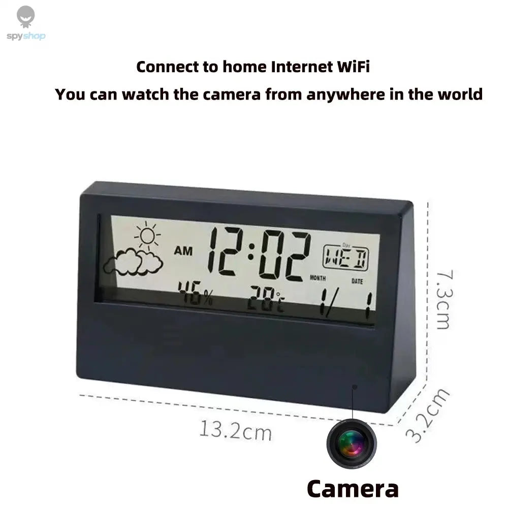 4K mini WiFi clock wireless camera, supports remote viewing, motion detection, loop storage, home nanny style 4KHD camera 