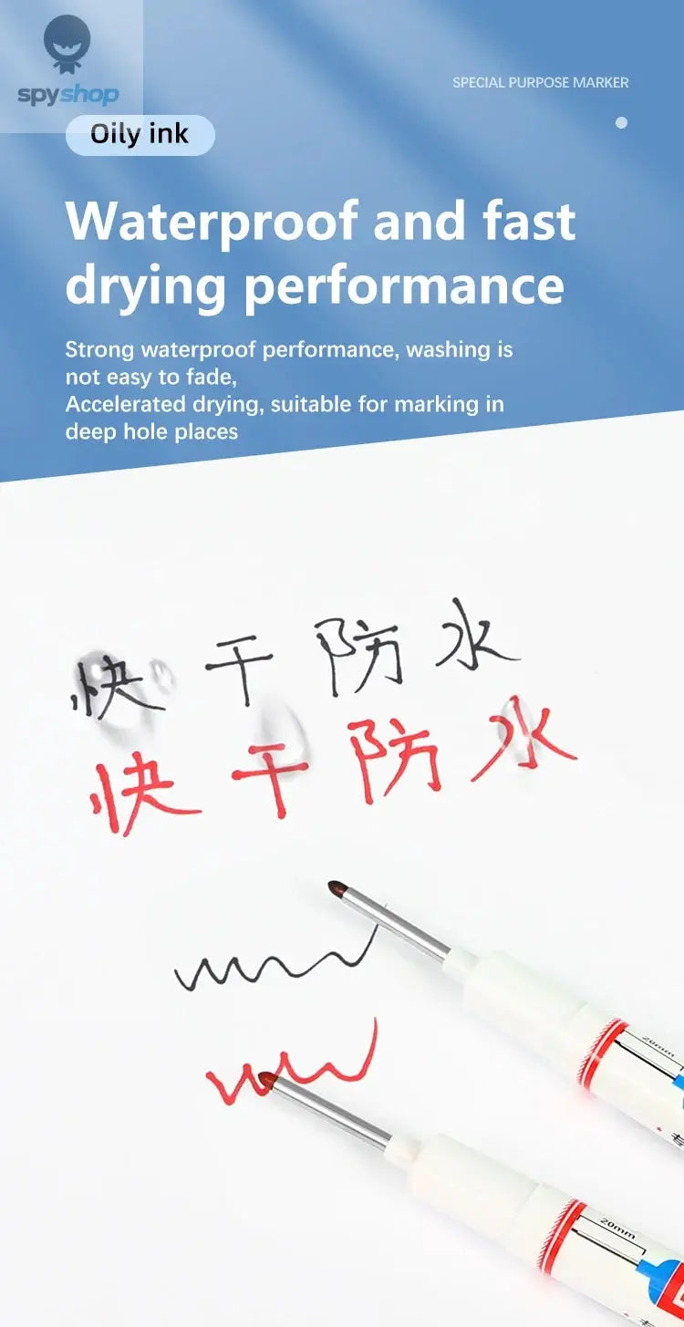4Pcs/Set 20mm Deep Hole Long Nib Head Markers For Metal Perforating Pen Waterproof Bathroom Woodworking Decoration Multi-Purpose Spy-shop.com