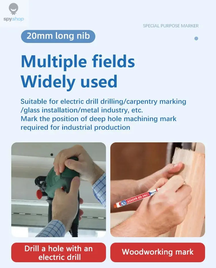 4Pcs/Set 20mm Deep Hole Long Nib Head Markers For Metal Perforating Pen Waterproof Bathroom Woodworking Decoration Multi-Purpose Spy-shop.com