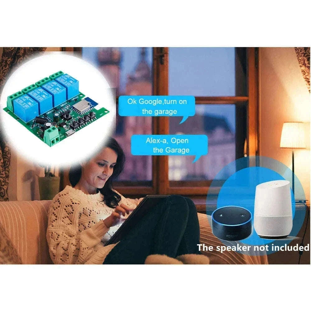 4CH Zigbee Tuya Smart Home Relay Module for 4 Circuits-AC85-250V