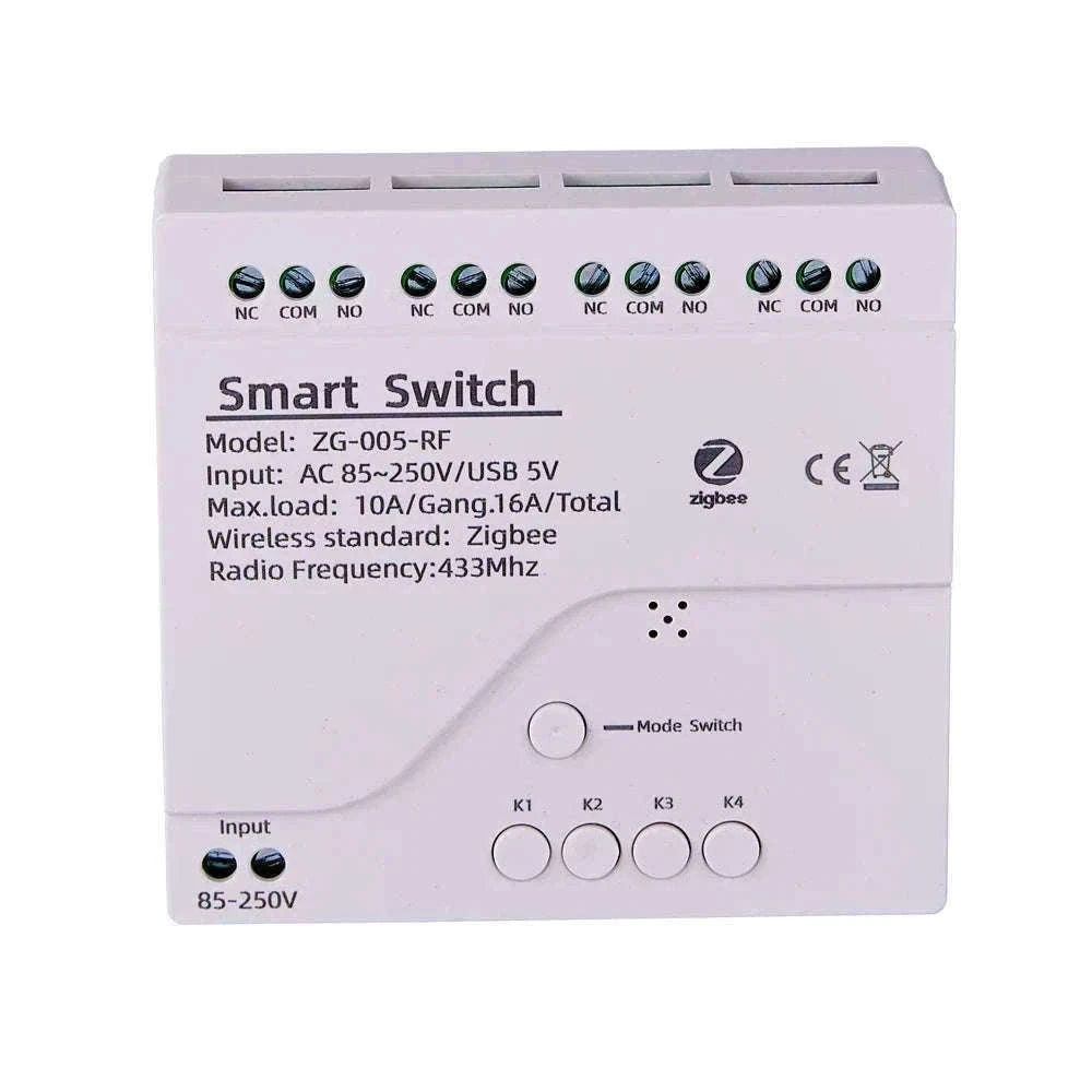 4CH Zigbee Tuya Smart Home Relay Module for 4 Circuits-AC85-250V