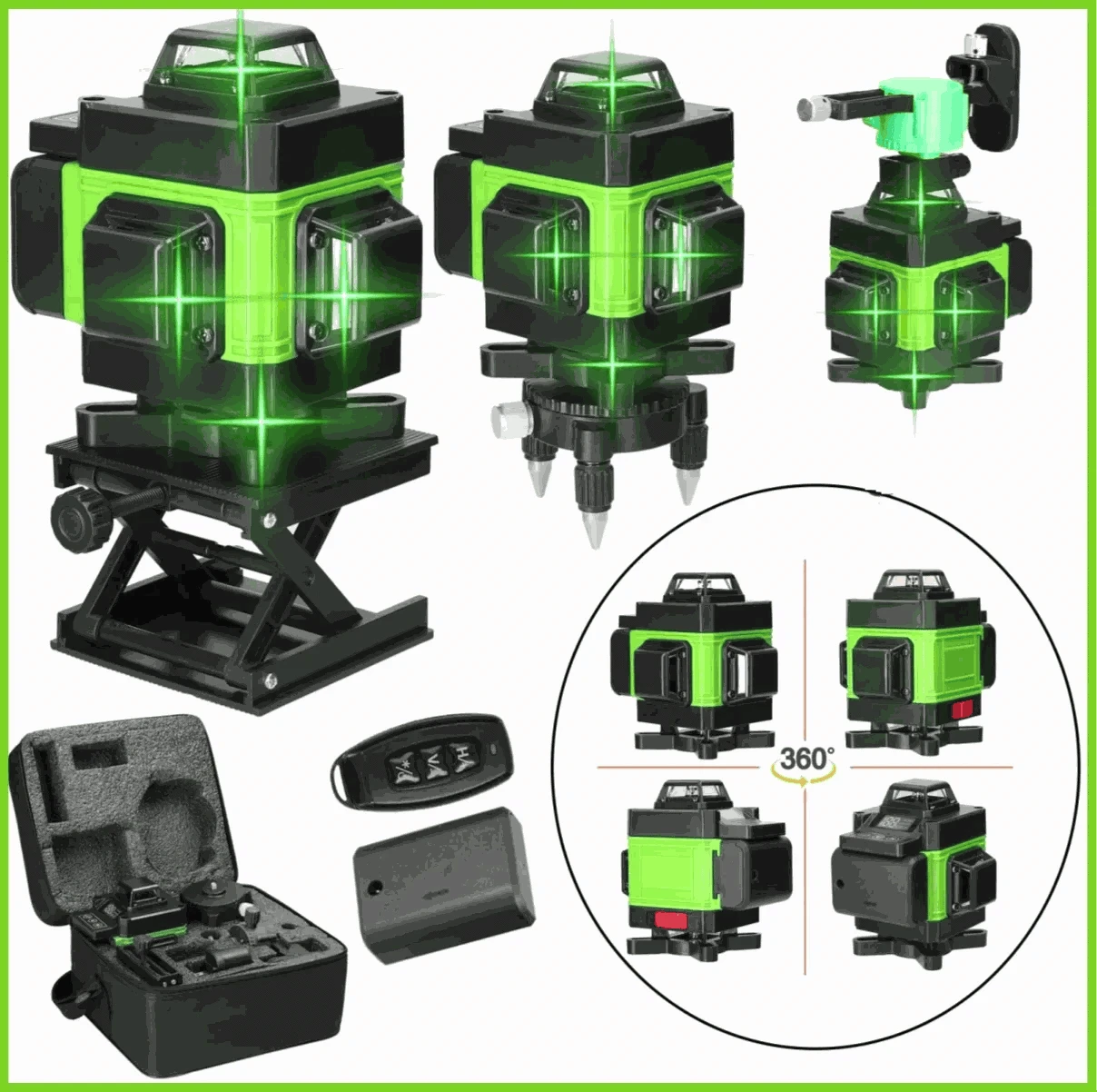 4D Laser Level with 16/12 Lines and 360° Green Beams-Green 8 Line / Poland