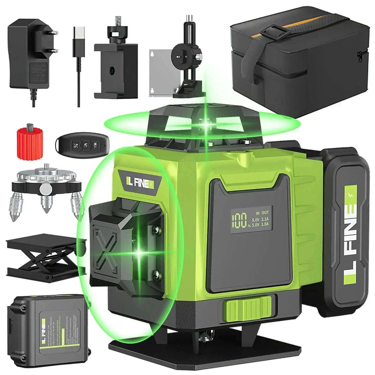 4D Laser Level with 360° Green Beam Projection-Red 4D 16 line with a cloth bag / Poland