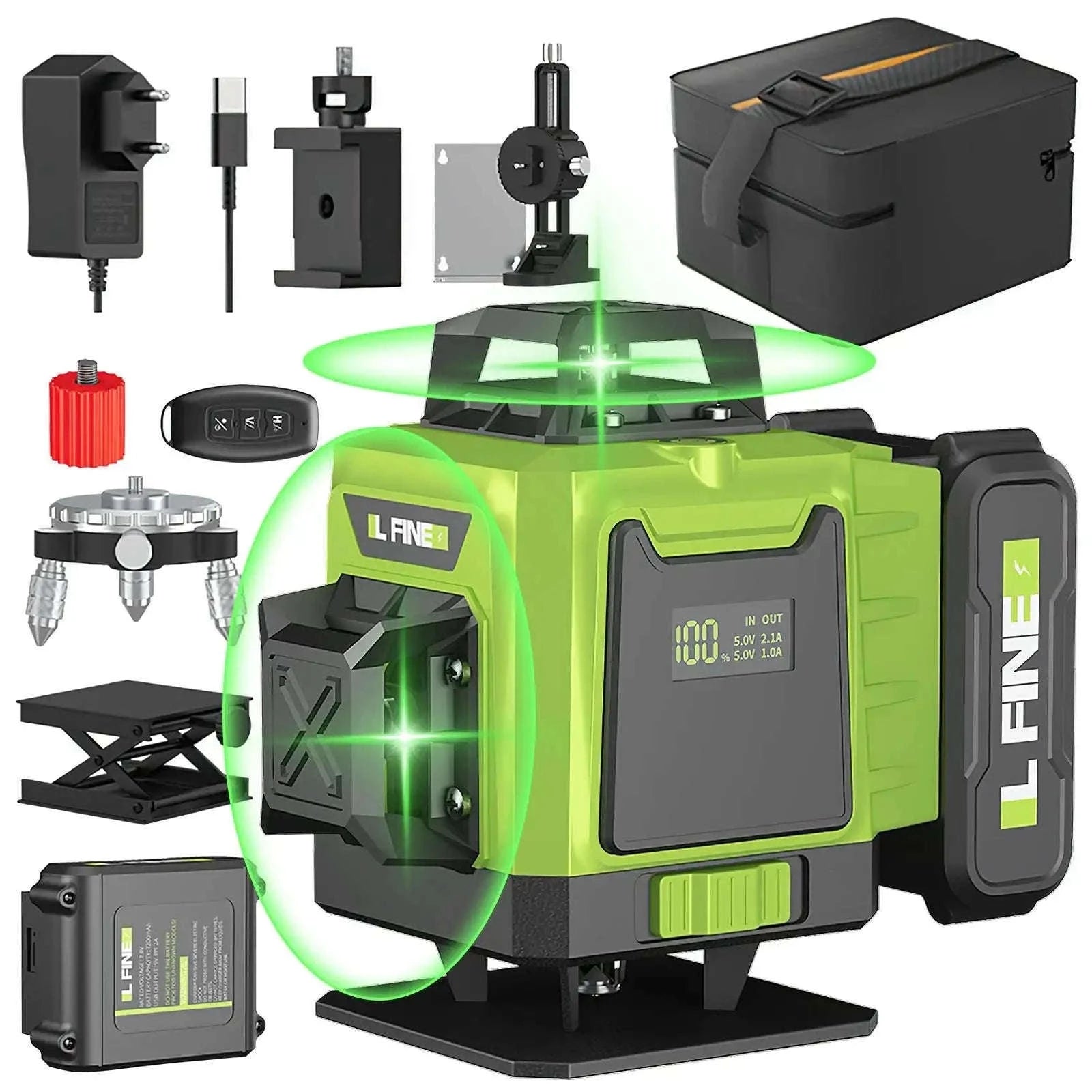 4D Laser Level with 360° Green Beam Projection-Red 4D 16 line with a cloth bag / Poland