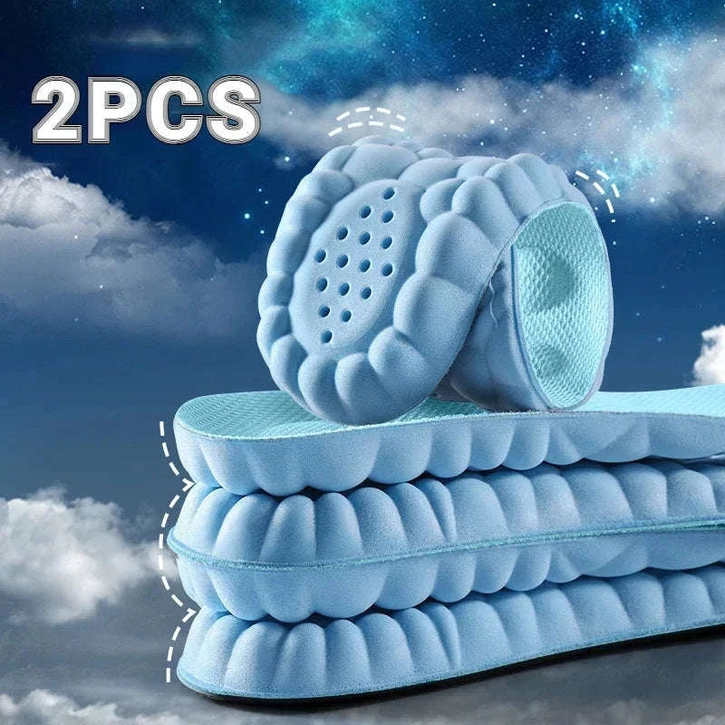 4D Massage Insoles Super Soft Arch Support Orthopedic Inserts-blue / 43-44(270mm)
