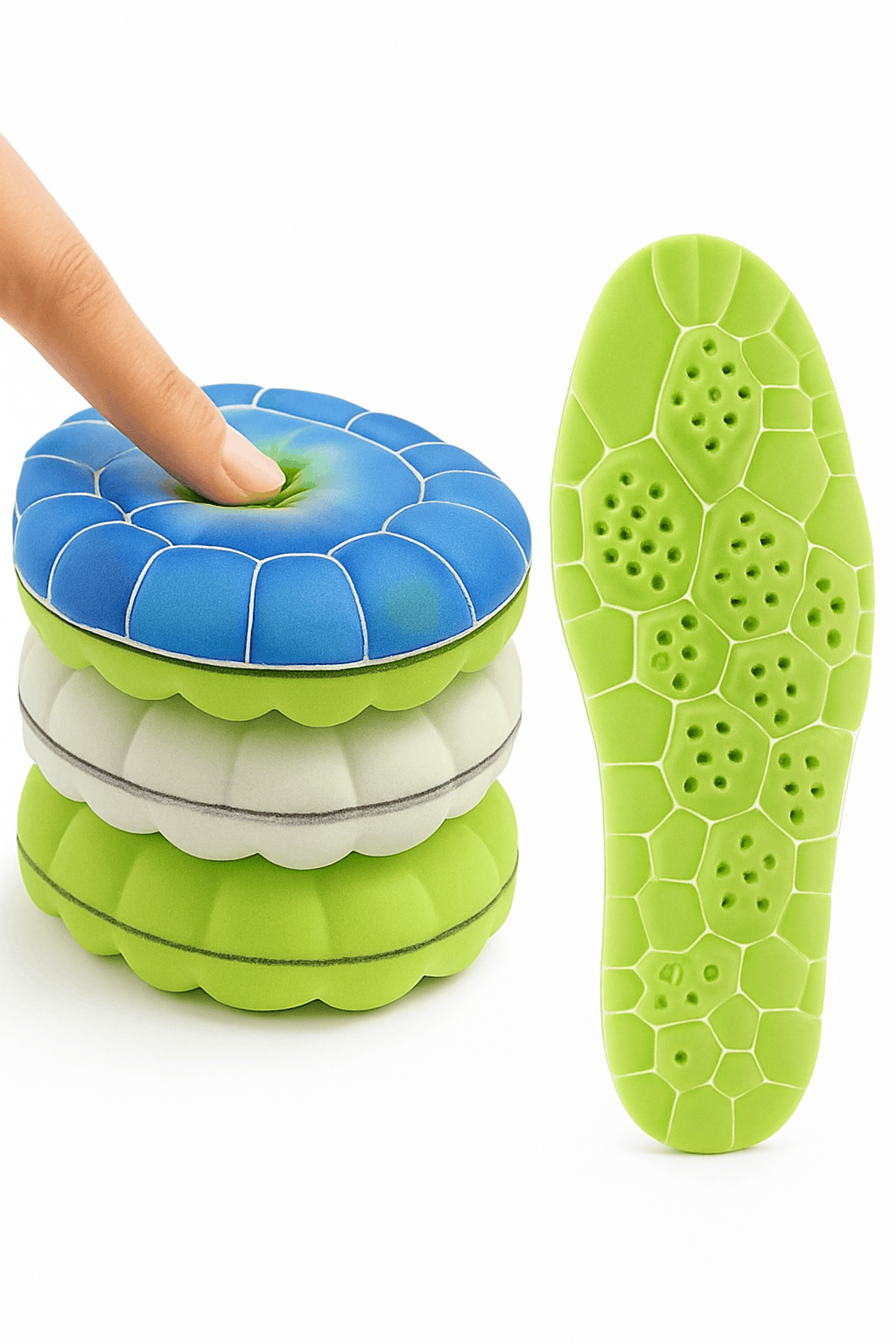 4D Massage Insoles with Arch Support for Daily Comfort-blue / 35-36(230mm)