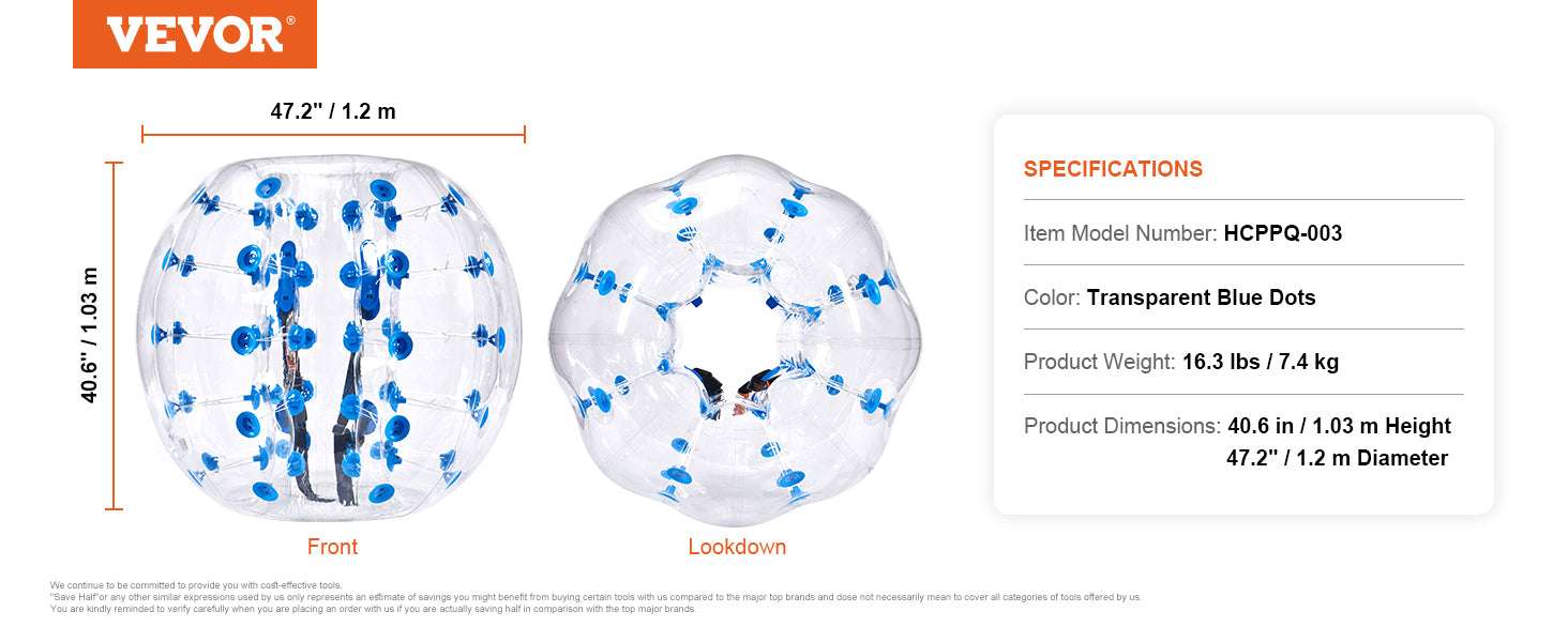 4FT Inflatable Bumper Ball for Teens & Adults – Fun Zorb Play-transparent 1pcs / Other / france