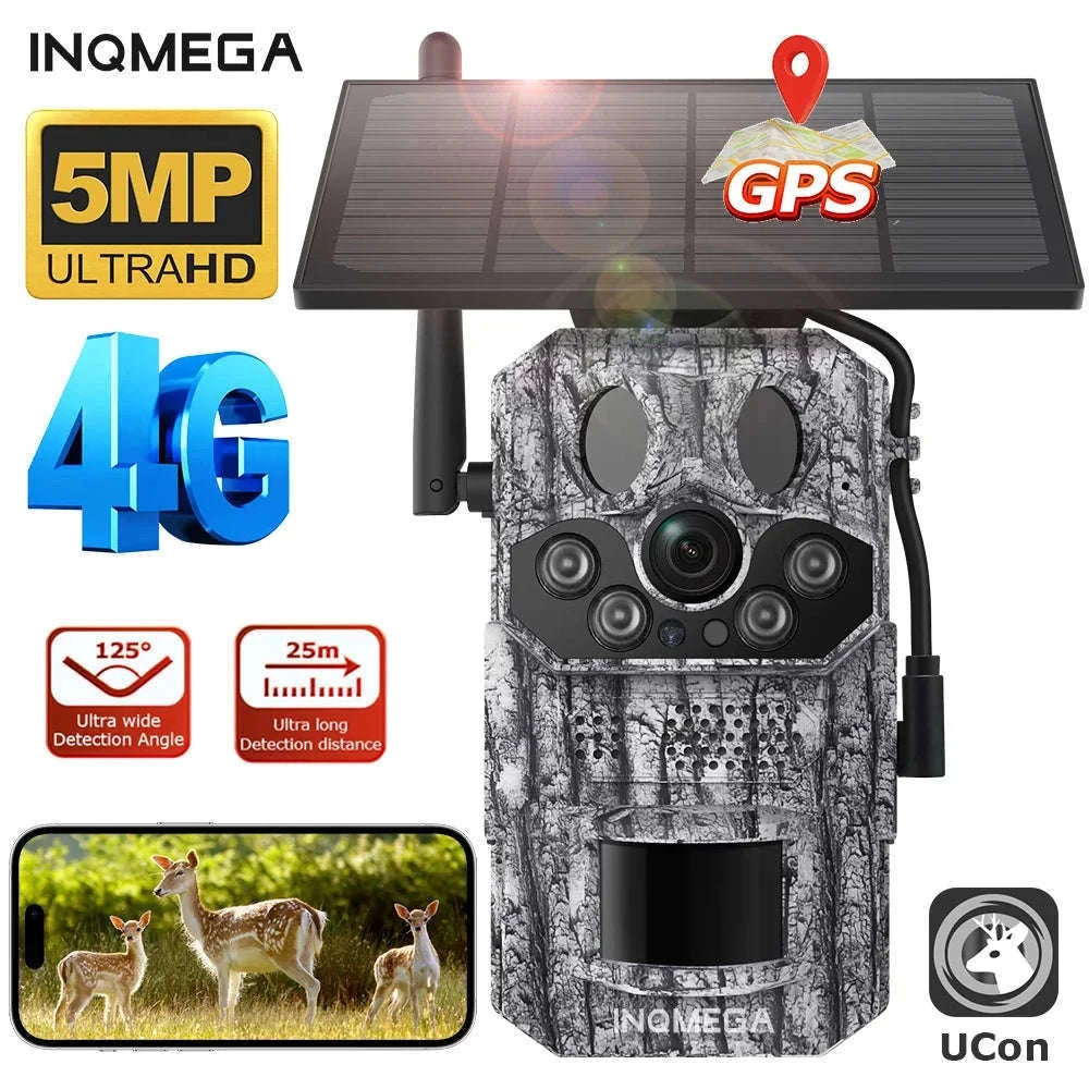 4G 2K 5MP Trail Camera with PIR Motion Detection & Night Vision-only Cam 32GB / france