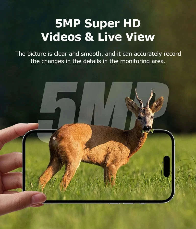 4G 2K 5MP Trail Camera with PIR Motion Detection & Night Vision-only Cam 32GB / france