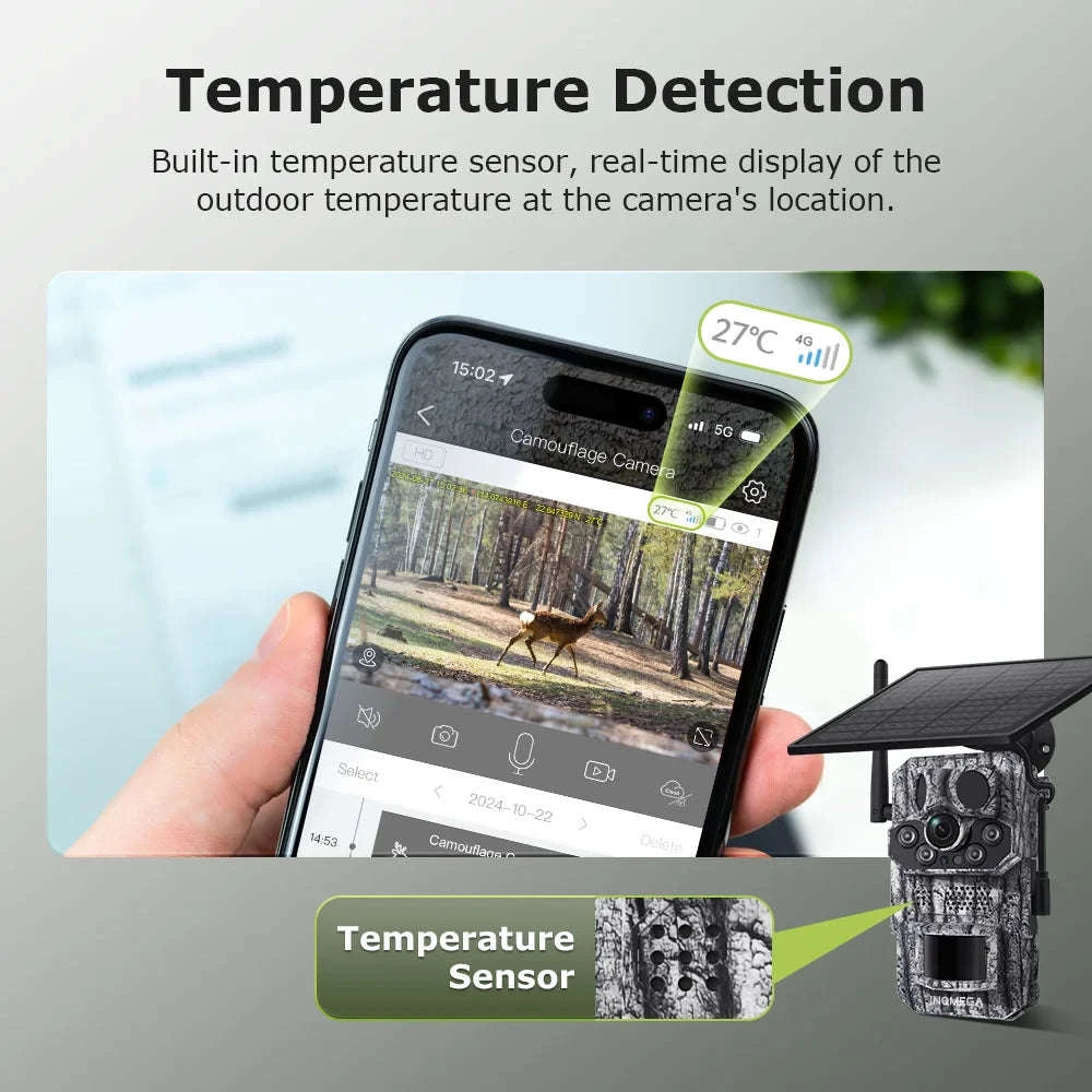4G 2K 5MP Trail Camera with PIR Motion Detection & Night Vision-only Cam 32GB / france