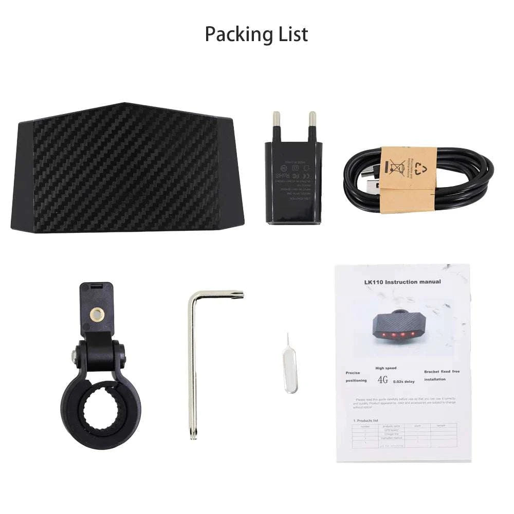 4G Bike GPS Tracker Tail Light with Alarm and App Tracking-Default Title