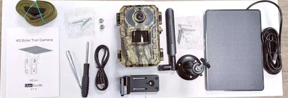 4G Cellular 2K Solar PIR Motion Activated Trail Camera IP66 Night Vision-EU 4G Trail Cam 64G / China Mainland