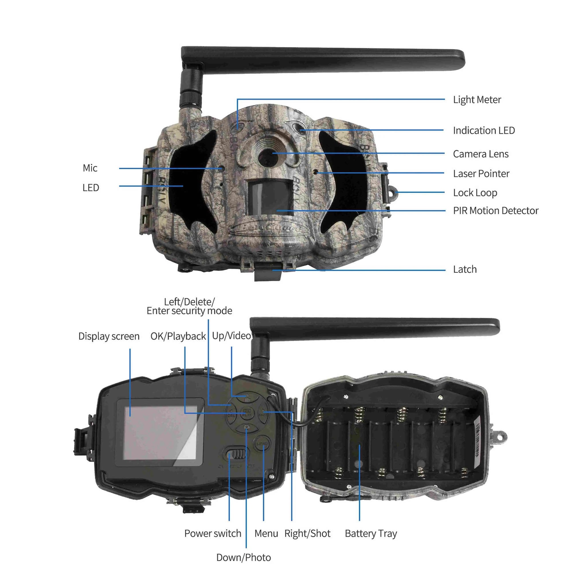 4G Cellular Trail Camera 36MP 1080P Night Vision IP66-Default Title