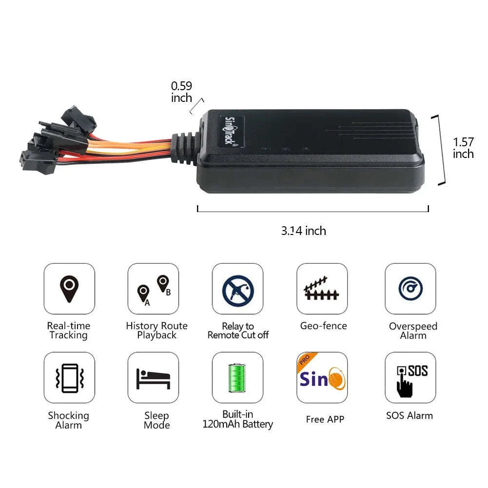 4G GPS Tracker for Car and Motorcycle with Remote Fuel Cut and Free App-With accessories
