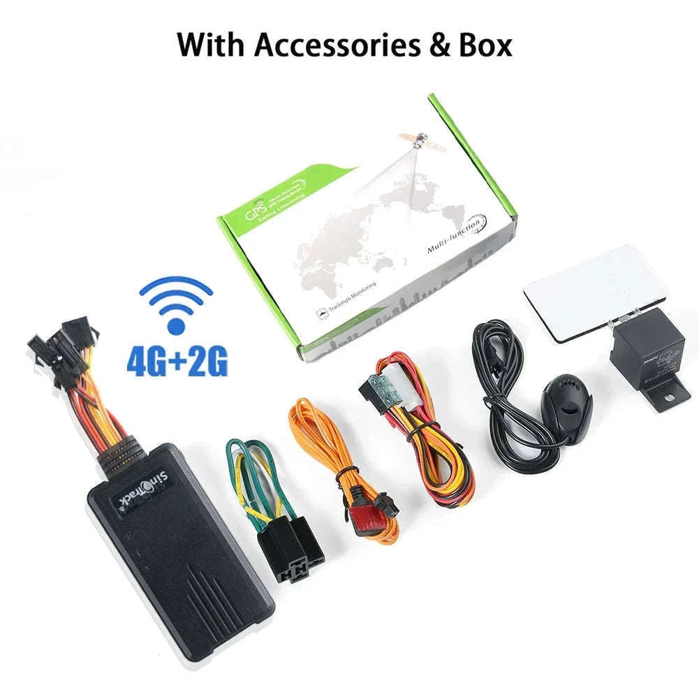 4G GPS Tracker for Car and Motorcycle with Remote Fuel Cut and Free App-With accessories