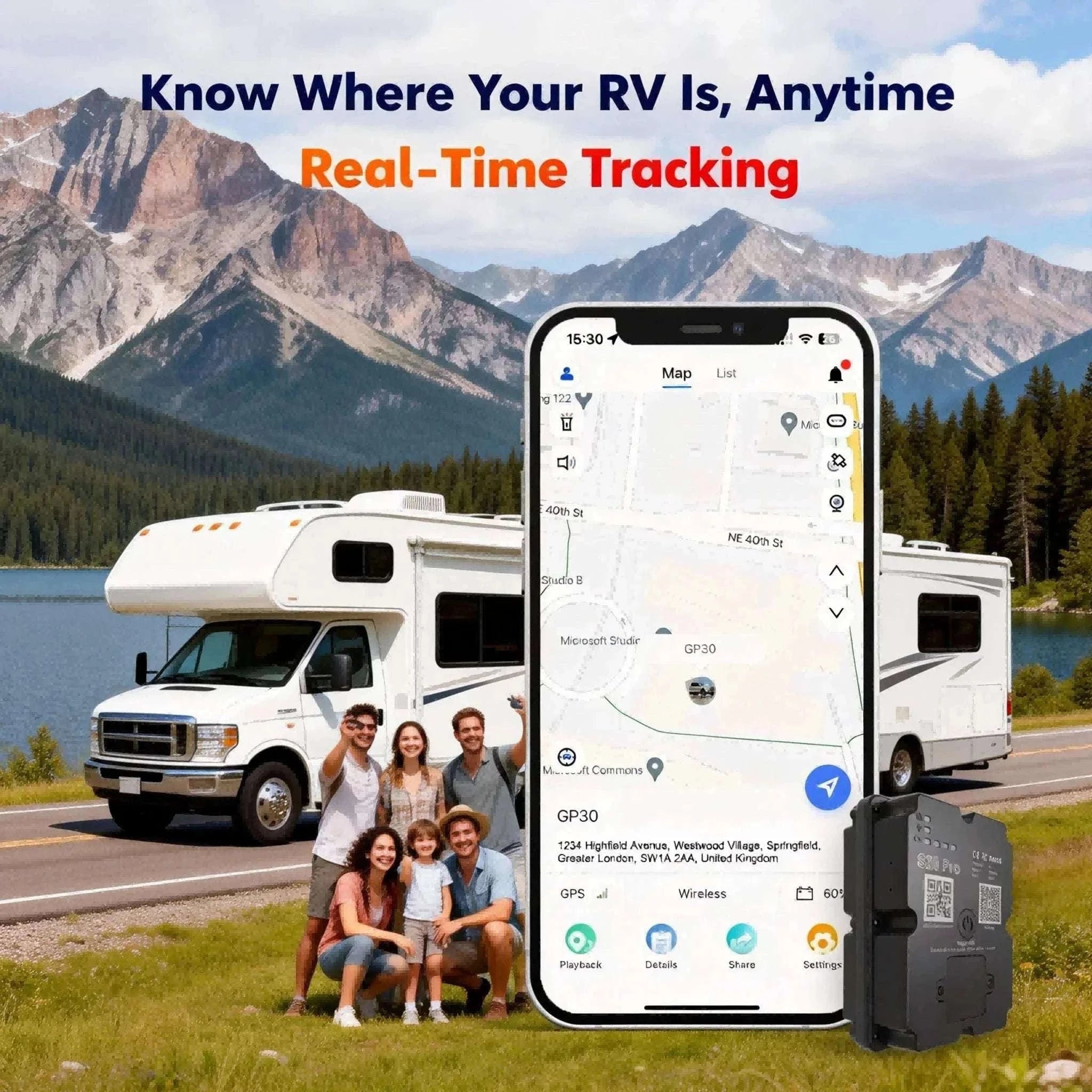 4G GPS Tracker for RV, Camper & Van Life with Real-Time Alerts-China Mainland