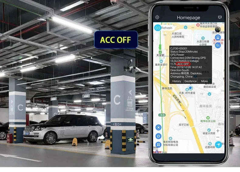 4G GPS Vehicle Tracker with ACC Alerts and Remote Fuel Cut-Off-CJ730F 4G SA