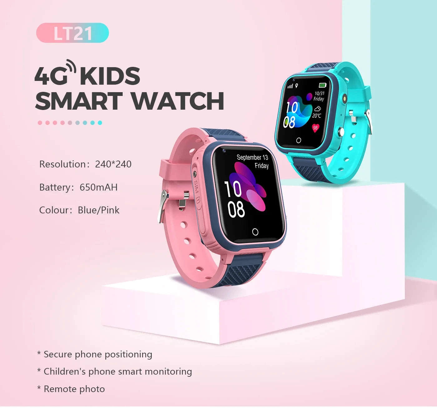 4G Kids Smart Watch GPS WiFi Video Call SOS Camera Tracker-Global version / add more strap