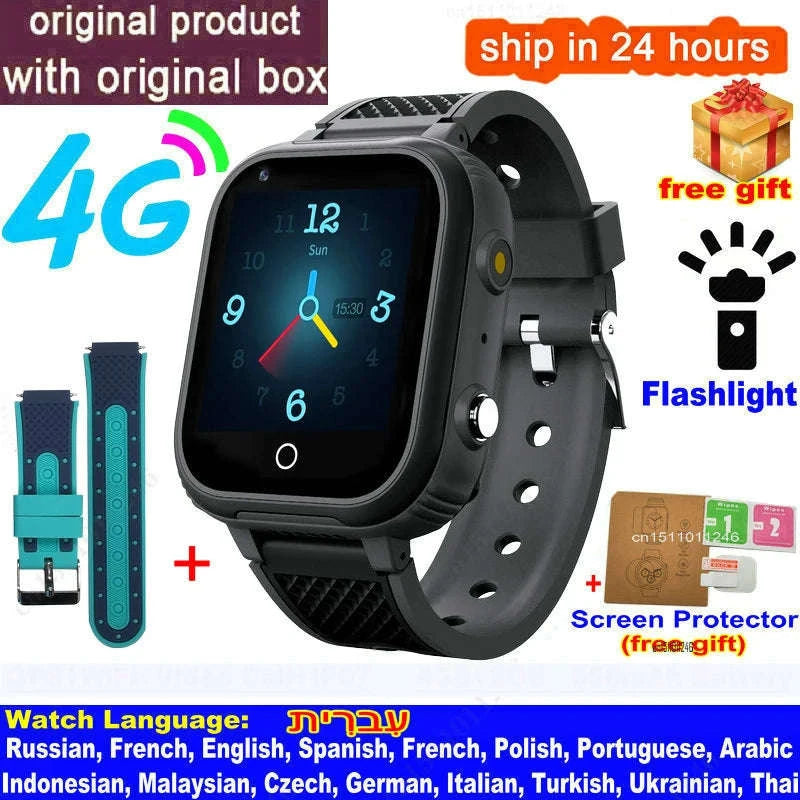 4G Kids Smart Watch GPS WiFi Video Call SOS Camera Tracker-Global version / add more strap