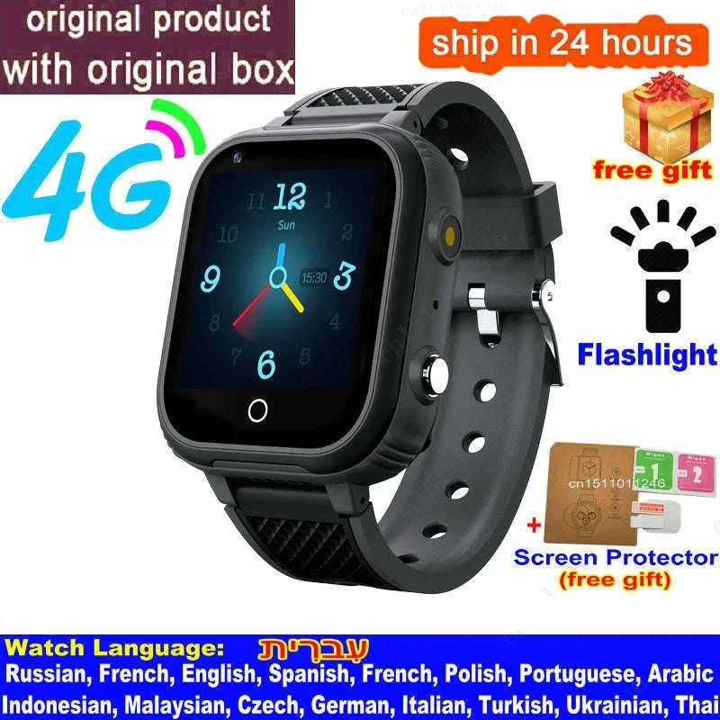 4G Kids Smart Watch GPS WiFi Video Call SOS Camera Tracker-Global version / add more strap