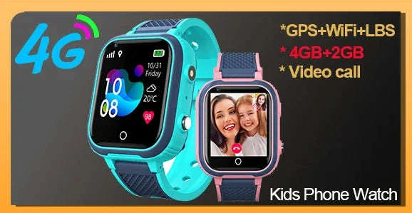 4G Kids Smart Watch GPS WiFi Video Call SOS Camera Tracker-Global version / add more strap