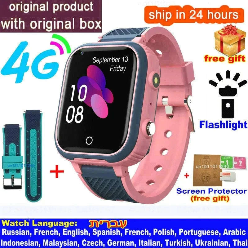 4G Kids Smart Watch GPS WiFi Video Call SOS Camera Tracker-Global version / add more strap