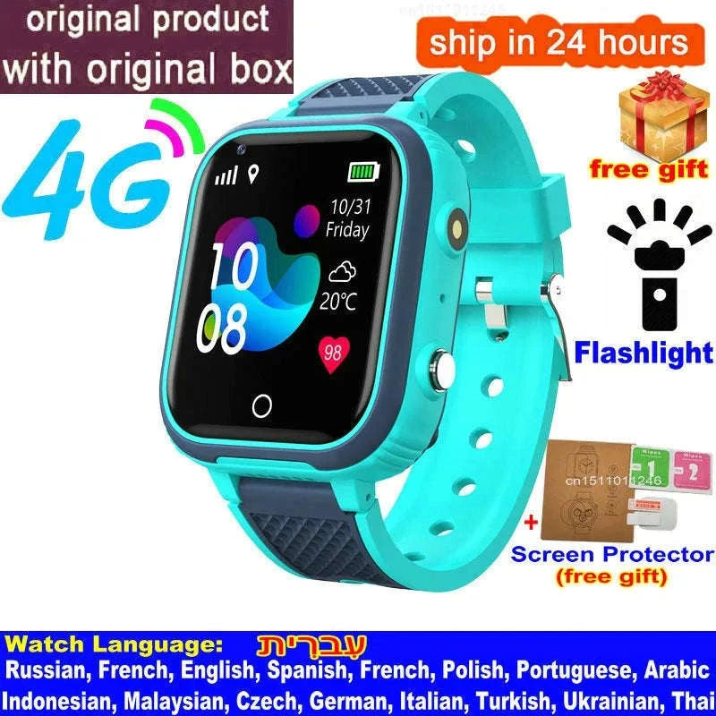 4G Kids Smart Watch GPS WiFi Video Call SOS Camera Tracker-Global version / add more strap