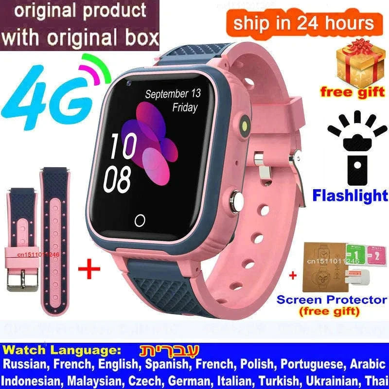 4G Kids Smart Watch GPS WiFi Video Call SOS Camera Tracker-Global version / add more strap