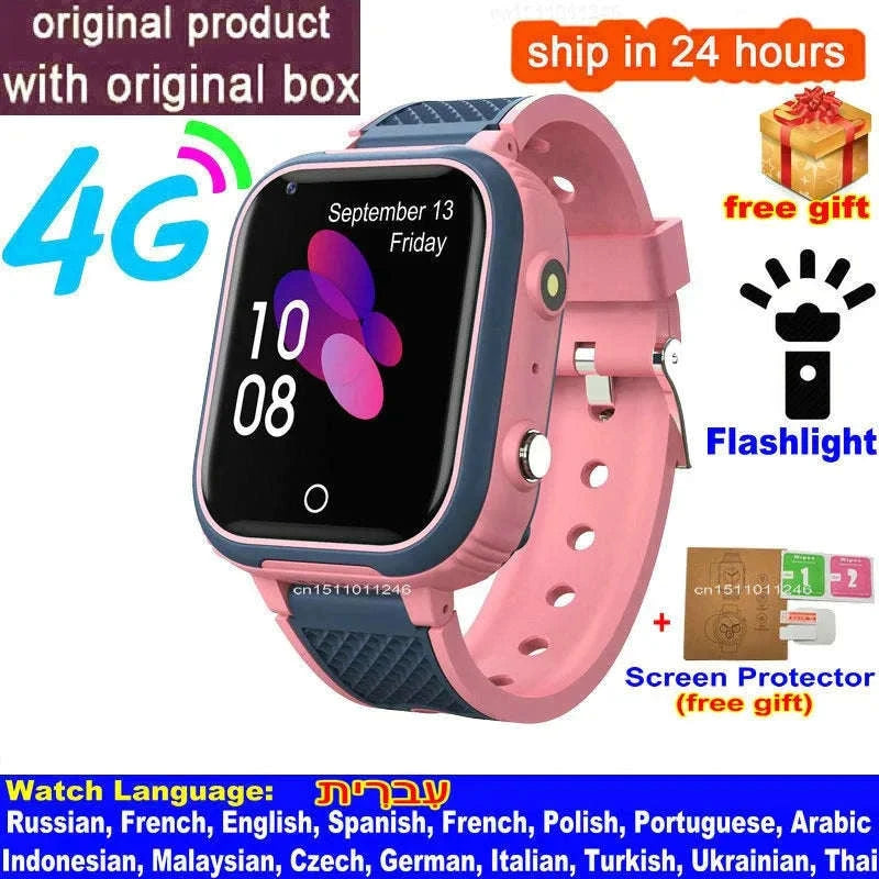 4G Kids Smart Watch GPS WiFi Video Call SOS Camera Tracker-Global version / add more strap