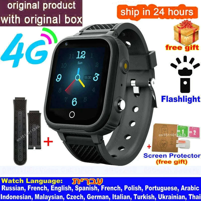 4G Kids Smart Watch GPS WiFi Video Call SOS Camera Tracker-Global version / add more strap
