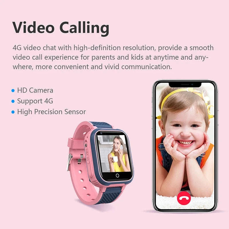 4G Kids Smart Watch GPS WiFi Video Call SOS Camera Tracker-Global version / add more strap