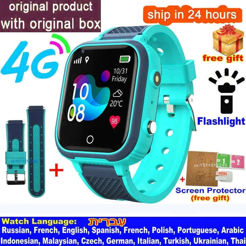 4G Kids Smart Watch GPS WiFi Video Call SOS Camera Tracker-Global version / add more strap