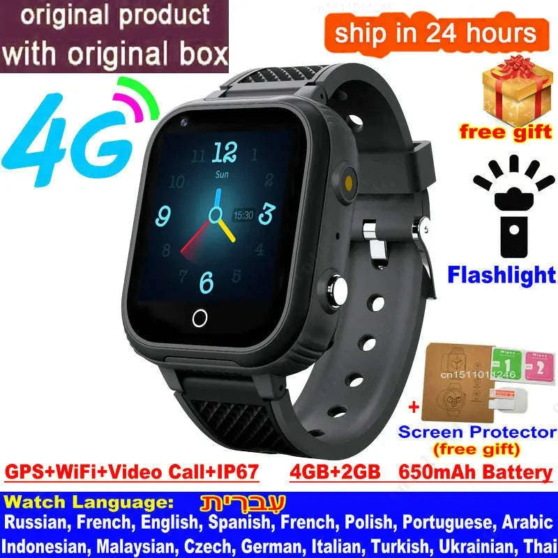4G Kids Smart Watch GPS WiFi Video Call SOS Camera Tracker-Global version / add more strap