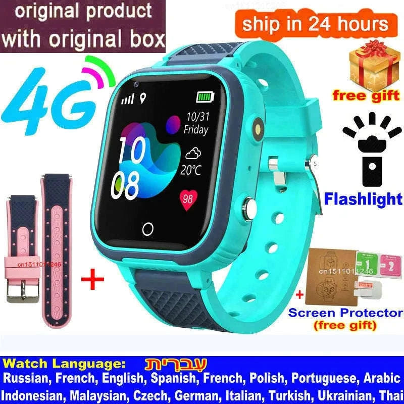 4G Kids Smart Watch GPS WiFi Video Call SOS Camera Tracker-Global version / add more strap