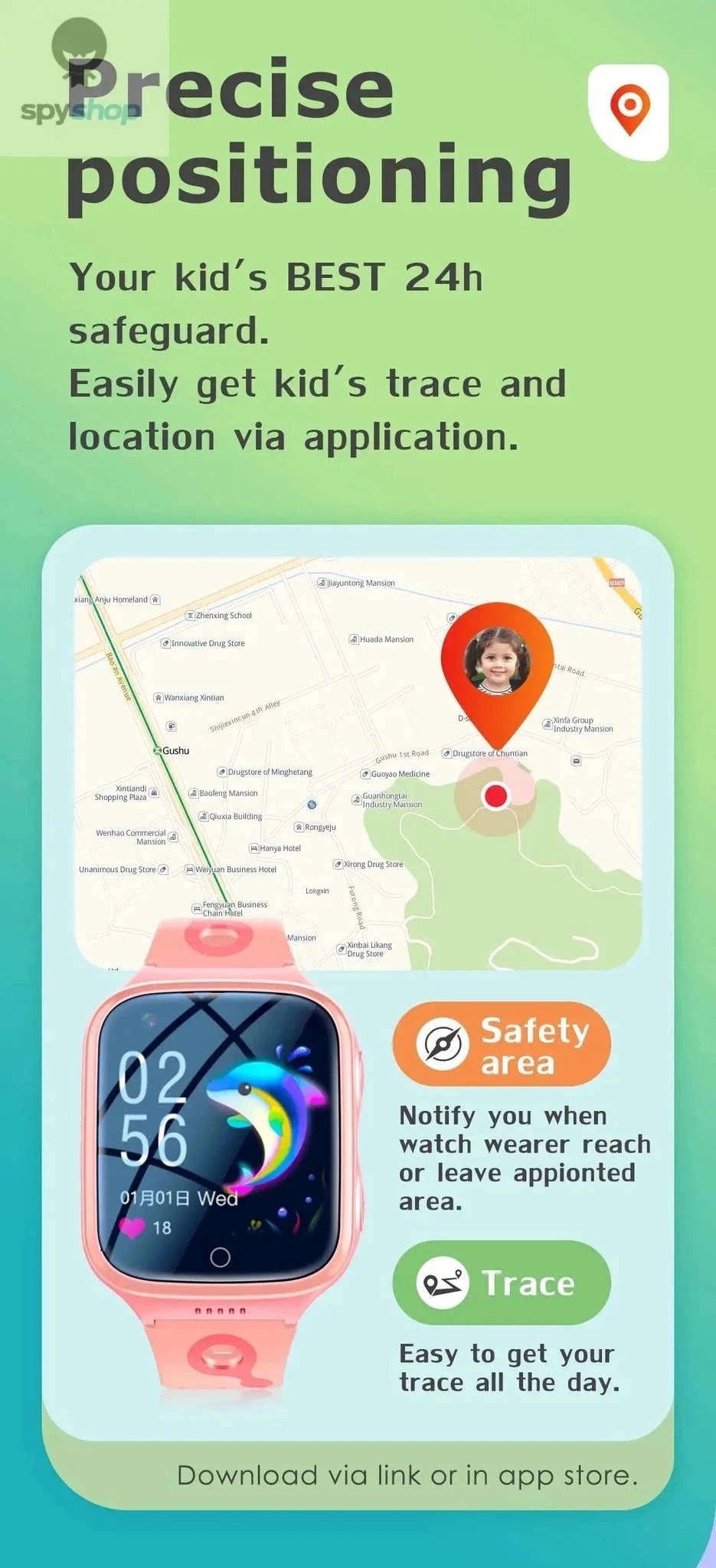 4G Kids Smart Watch with GPS, Video Calls, and SOS Alerts-Black / Asia version