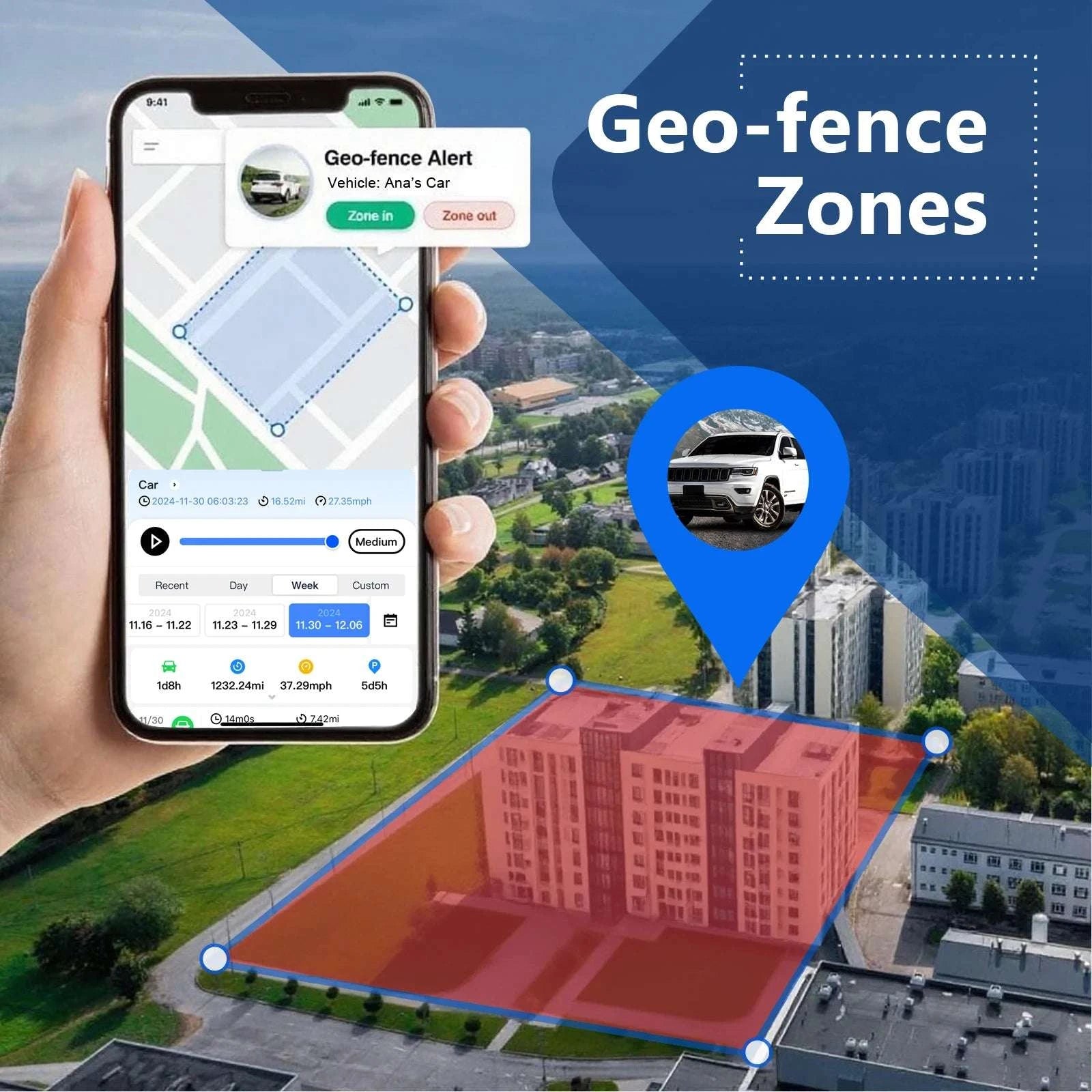 4G LTE GPS Car Tracker with App, Magnetic Hidden Vehicle Locator-black / United States