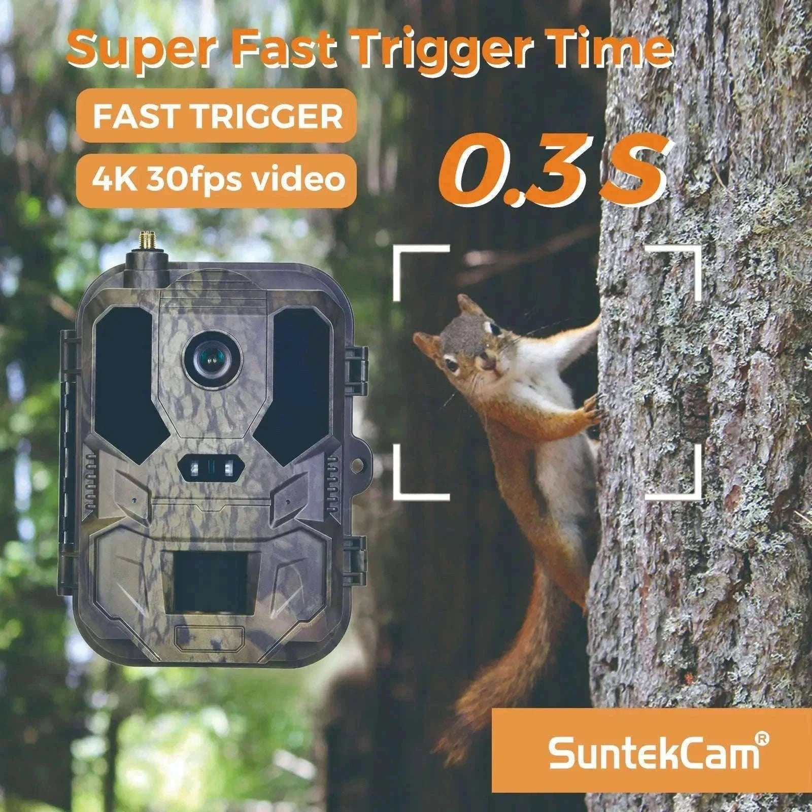 4G LTE Hunting Camera with 4K Live Stream and 8000mAh Battery-