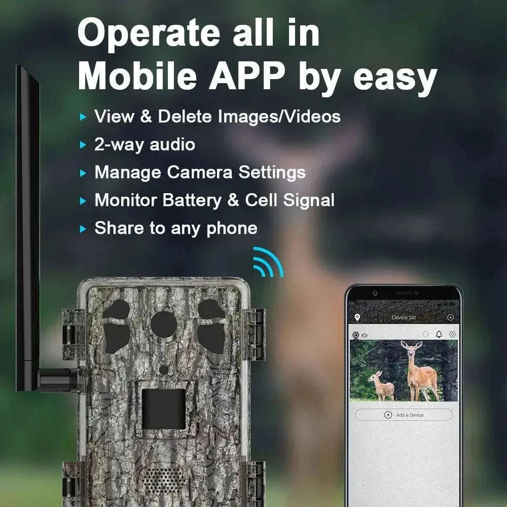 4G LTE Hunting Trail Camera with Solar Panel – Wireless Wildlife Monitoring-