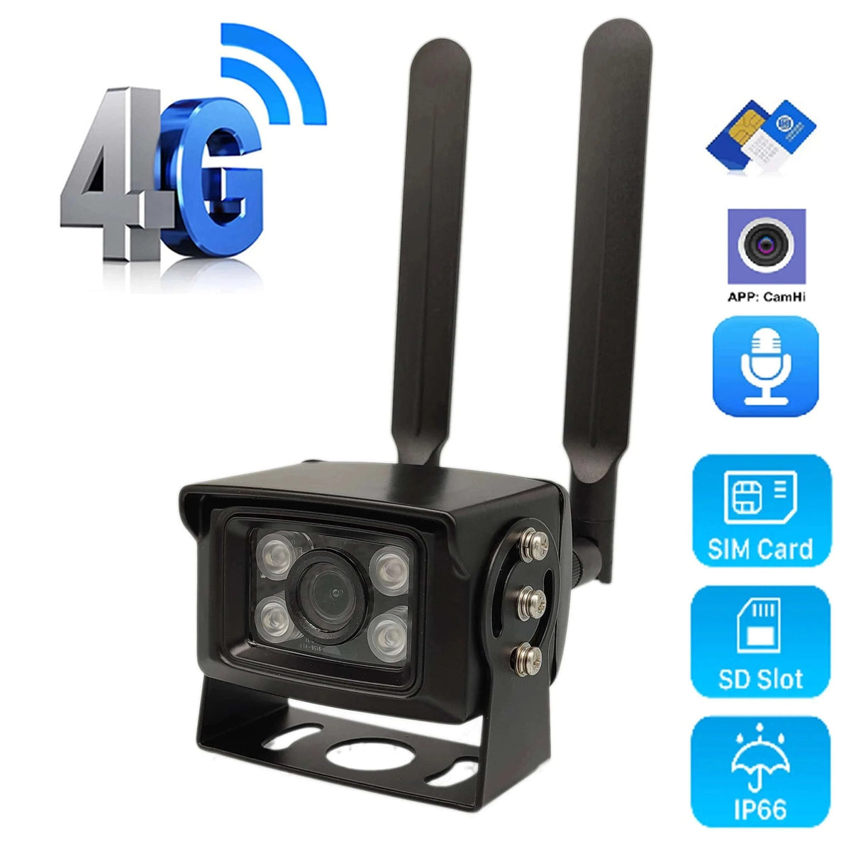 4G LTE Outdoor Security Camera for Remote Monitoring-2MP 4G WIFI AP EU / 3.6mm