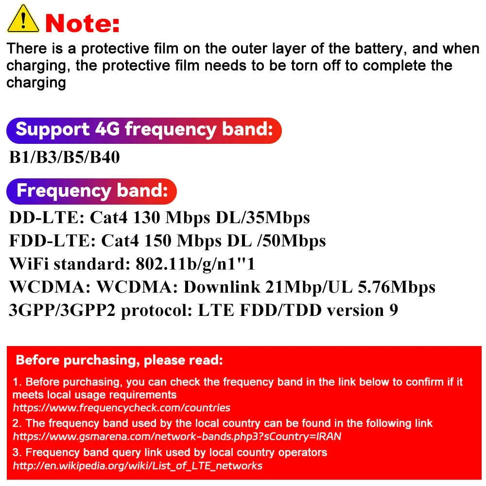 4G LTE Pocket WiFi Router with SIM Card Slot, 2100mAh Battery, 150Mbps-Default Title