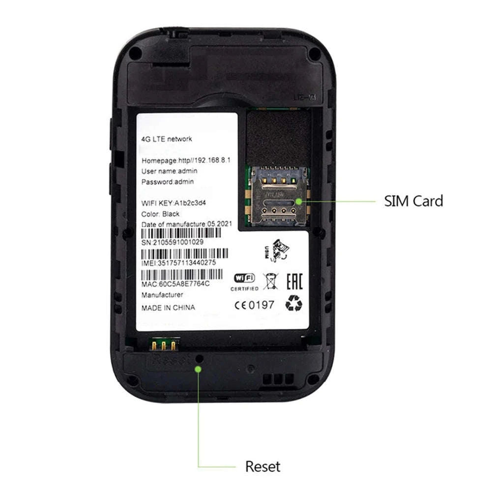 4G LTE Portable WiFi Hotspot Router 150Mbps with SIM Slot-European Version / EU Plug / france