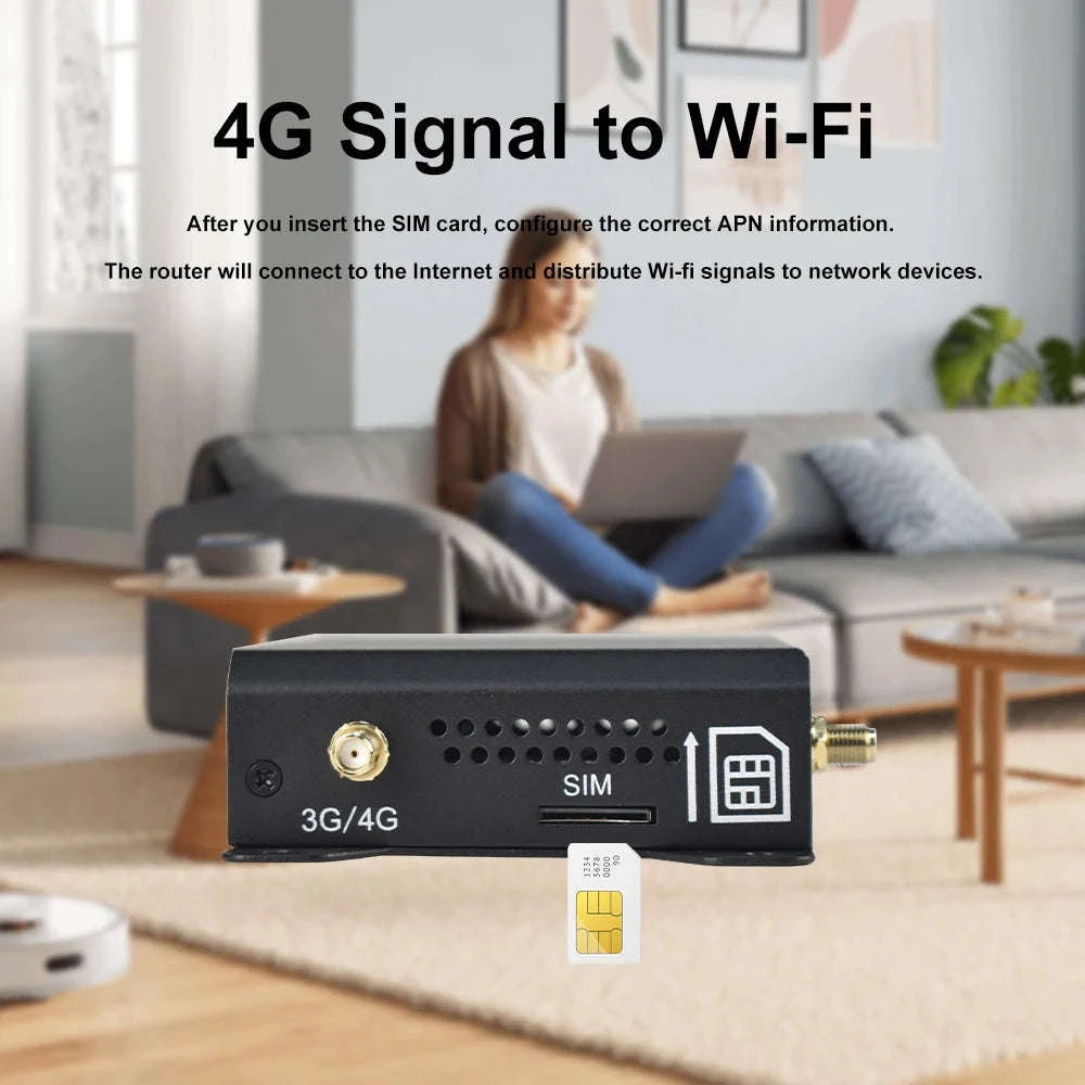 4G LTE Router 300Mbps 2.4GHz WiFi with 4 Detachable Antennas and Ethernet Ports-CAT4 4G Router / EU Plug
