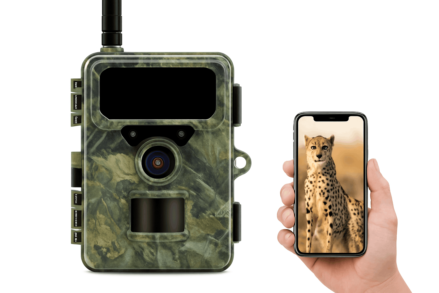 4G LTE Trail Camera with App Control, 2.7K Night Vision-EU Plug-64GB