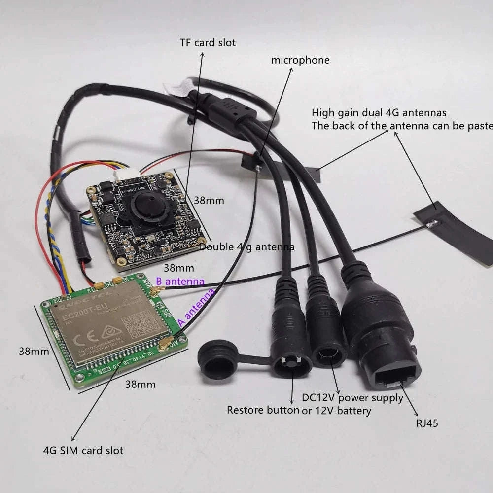 4G Mini IP Camera Module with Pinhole Lens and HD Video-2MP EU / EU Plug
