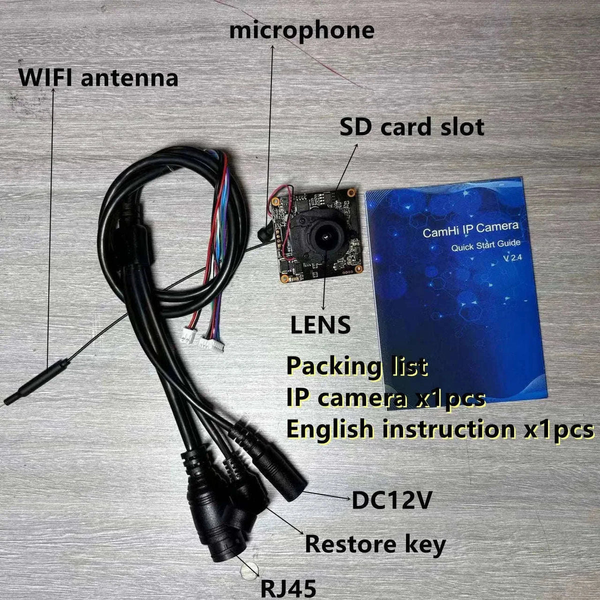 4G SIM Card IP Network WiFi 4K 8MP Camera Module-8MP POE / 3.6mm